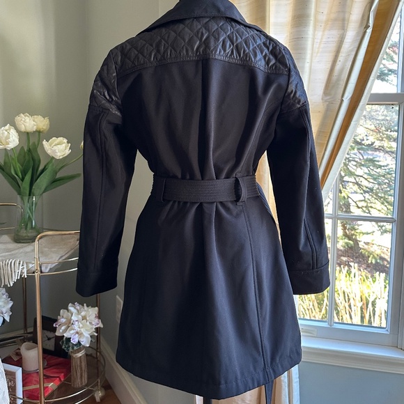 Michael by Michael Kors Asymmetrical Zippered Short Trench Coat - Picture 4 of 8